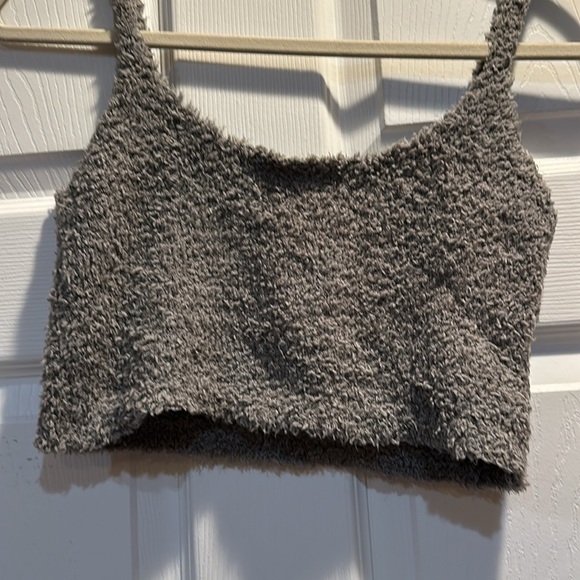 SKIMS Cozy Knit Crop Tank Bra Top S/M Dark Gray - Picture 6 of 6